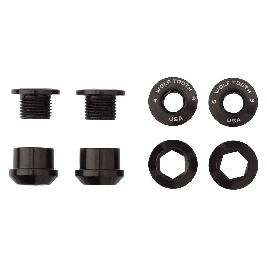 Wolf Tooth Kettenblattschrauben und -muttern 4 Stück (4CBCN06BLK)