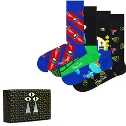 Happy socks 4P Space Socks Gift Box Schwarz Baumwolle Gr 41/46
