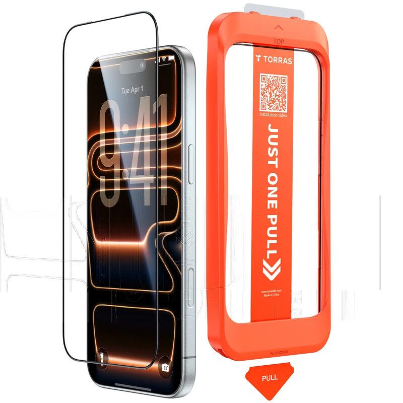 TORRAS Install Master Screenprotector voor iPhone 17 Pro / iPhone 18 Pro - Transparant