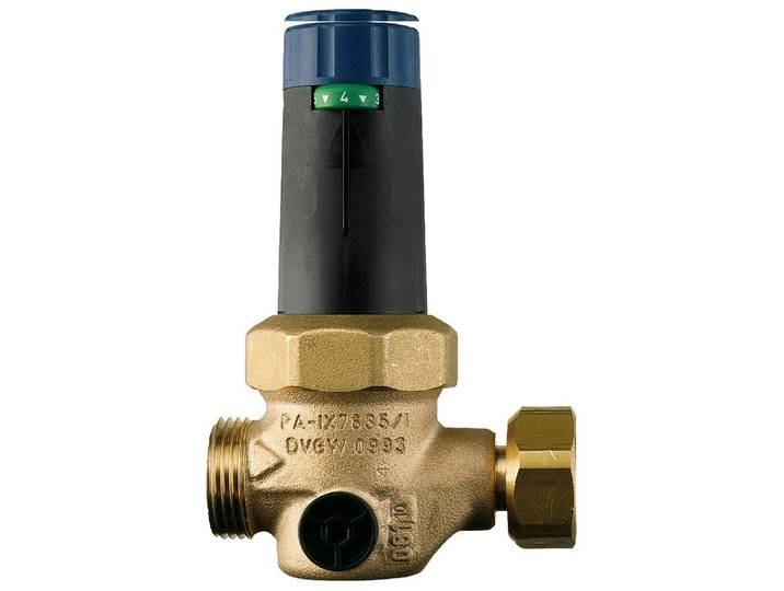 Regulierventil STIEBEL ELTRON DMV/ZH 1 , schwarz, B:10cm H:10cm T:5cm, Messing, Absperrventile, Regulierventil, zur Reduzierung des Eingangsdruckes, für druckfeste Speicher
