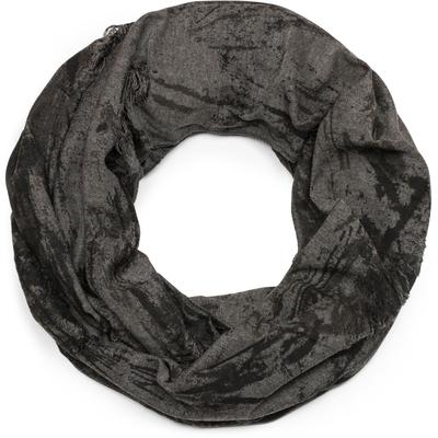 Loop STYLEBREAKER "Gemusterter Loop Schal im Destroyed used Look", Damen, grau (dunkelgrau), Obermaterial: 50% Viskose CV. 50% Polyester PES., Modisch, Modetücher Loop