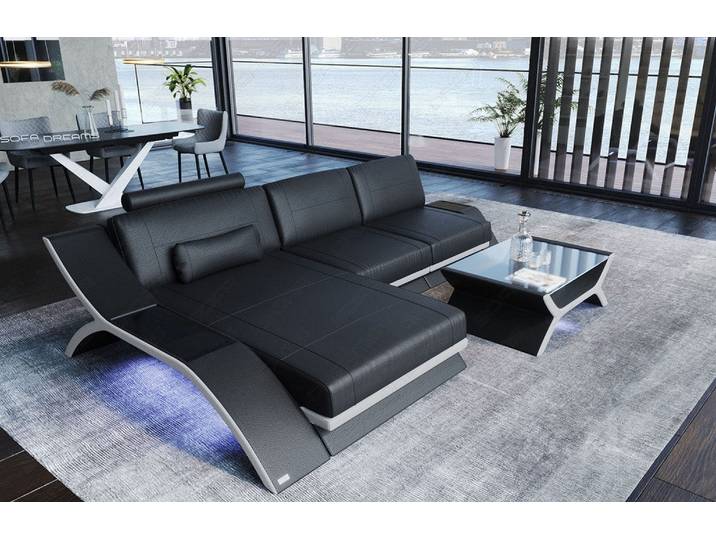 Couch Calabria L-Form in Leder