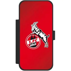 Nivocase Klapphülle für Apple iPhone 17 Pro Max Handyhülle aus Kunst Leder NIVOflip schwarz 1. FC Köln (Apple iPhone 17 Pro Max), Smartphone Hülle, Schwarz
