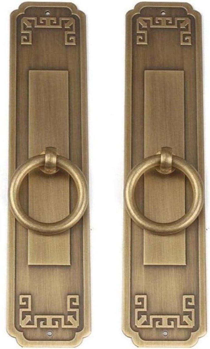 Massief koperen deurklink en garderobe handgreep in brons, 195 x 4 cm