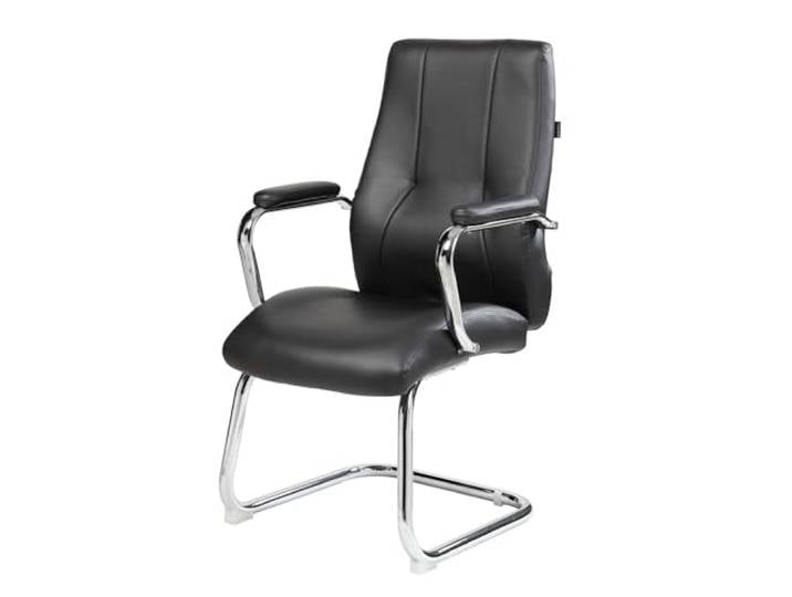 Dmora - Stuhl Townsville, Wartezimmersitz mit Armlehnen für das Büro, Ergonomischer Wartesitz, 61x58h101 cm, Schwarz