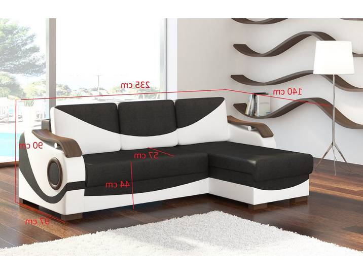 JVmoebel Ecksofa Perto Polster-Couch in Schwarz-Weiß mit Schlaffunktion, Made in Europa