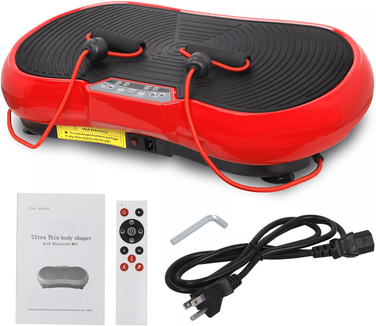 Inspire Essentials Full Body Vibration Platform Machine With Bluetooth Home Fitness And Massage Trainer red