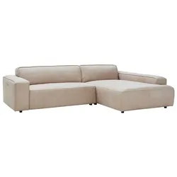 MAISON Ecksofa Houston Leder Light Grey