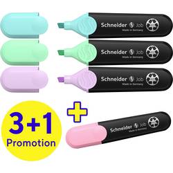 Schneider Schreibgeräte Textmarker Textmarker Job pastel 4er Etui sortiert, 3+1 Aktion 115074 4 St.