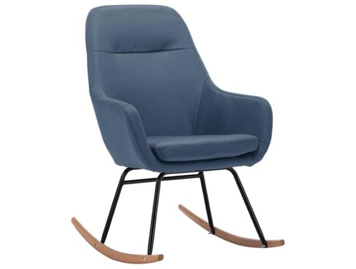 vidaXL Schaukelstuhl Relaxstuhl Schwingsessel Schwingstuhl Stuhl Polsterstuhl Wippstuhl Schaukelsessel Sessel Relaxsessel Blau Stoff