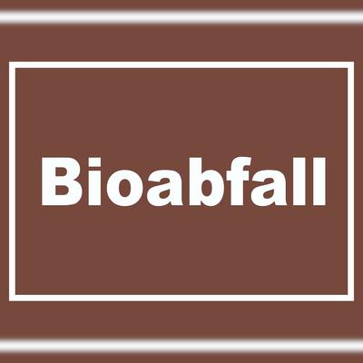 HB-Druck Bioabfall Mülltrennung Schild mit Text waagerecht A5 Rückseite selbstklebend