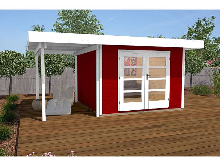 Weka Designhaus 126 A mit Anbau und Flachdach 2.4 × 4.4 m
