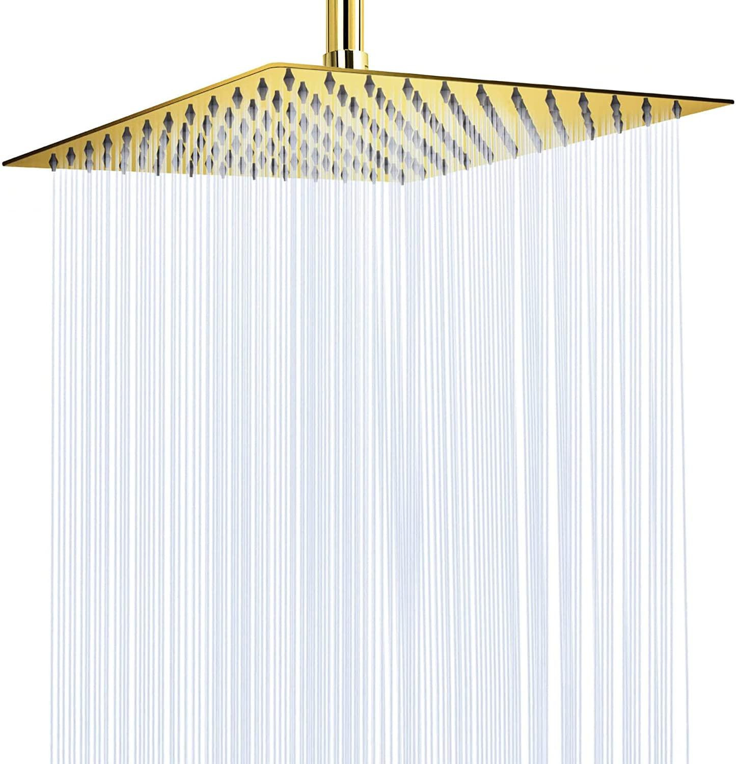 Dripio Vierkante Douchekop - Geborsteld Goud - 30,5 cm