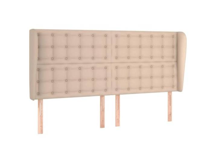 Makastle Kopfteil mit Ohren Cappuccino-Braun Kunstleder 163x23cm Höhenverstellbar