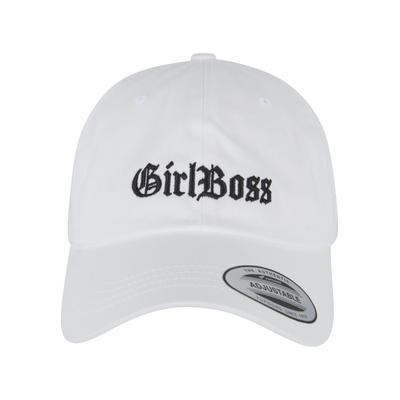Snapback Cap MISS TEE "Miss Tee Girl Boss Dad Cap", Herren, Gr. onesize, weiß, 100% Baumwolle, bedruckt, Caps