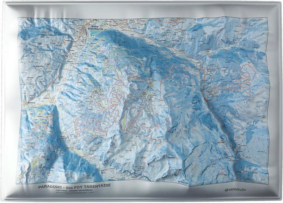 Deniveles  - Paradiski Les Arcs - Carte 3D