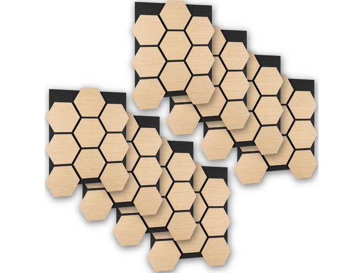 tectake Akustikpaneele Sonic Shield, je 76 x 62 x 1,8 cm, Größe flexibel anpassbar, Eiche, Eichefarben, Holz, 62x1.8x76 cm, Tapeten & Wandverkleidungen, Akustikpaneele