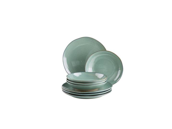 Mäser Tafelservice, Grün, Türkis, Keramik, 8-teilig, Geschirr, Geschirr-Sets, Tafelservice