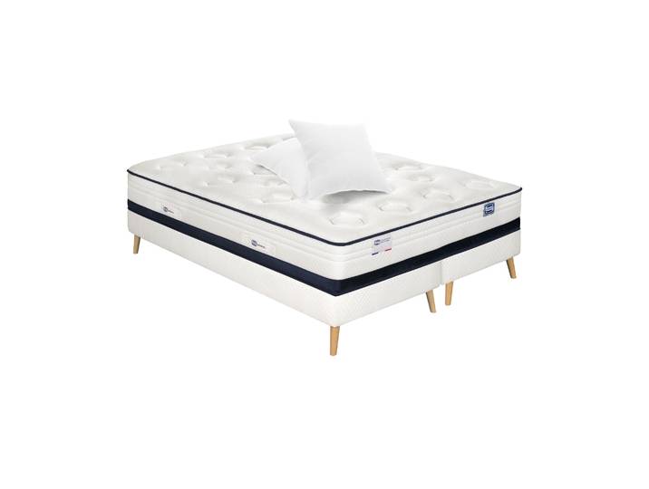 Ensemble Inedit\, Matelas Hybride 180x200\, Ferme H27 + 2 Sommiers + 2 Oreillers