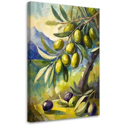 LEINWANDBILD Oliven auf einem Baum gemalt 40x60cm