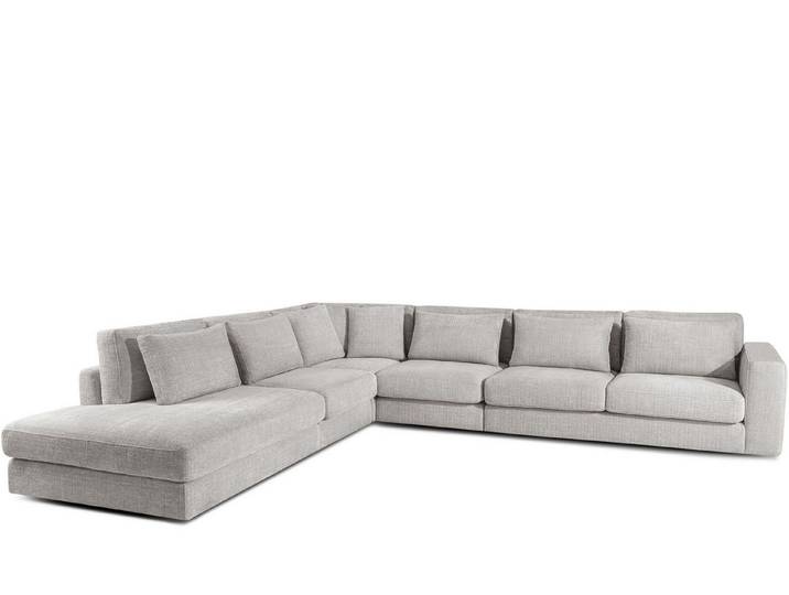 KONSIMO® Ecksofa VERUS edle Verarbeitung und Komfort, luxuriös, Premiumqualität aus EU, Maße: 377x84x116/328 cm, Traditionelles Design und Komfort, handgefertigt, Große Ecksofa in L-Form, Kissen regulieren die Tiefe