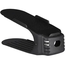 Relaxdays 12er Set Schuhstapler, bis Größe 39/40, rutschfeste Schuhablage, Damenschuhe, Fläche BxT 9,5 x 24 cm, schwarz