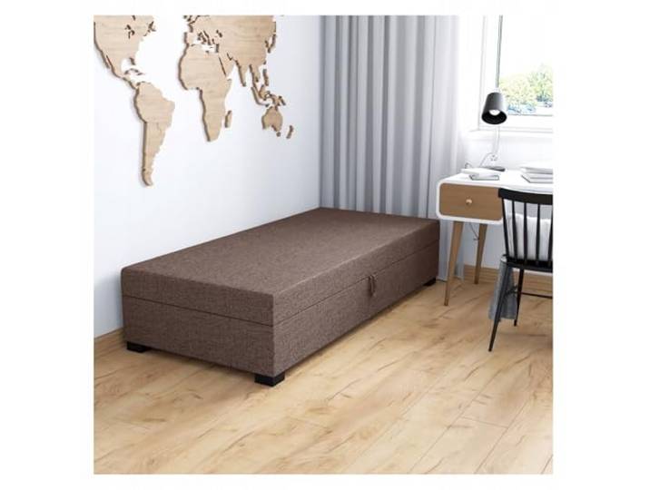 TAPCZANY24 - Boxspringbett Iwo 100x195 cm mit Schaumstoff Matratze Bett mit Matratze, Polsterbett mit Bettkasten, Gepolstertes Einzel Bett, Schlafsofa - Hellbraun