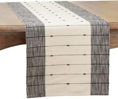 Saro Lifestyle Table Runner With Thin Stripe Design