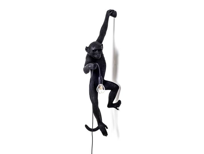 SELETTI lampe murale applique MONKEY LAMP à LED BLACK EDITION (Noir, accroché à gauche - Résine)