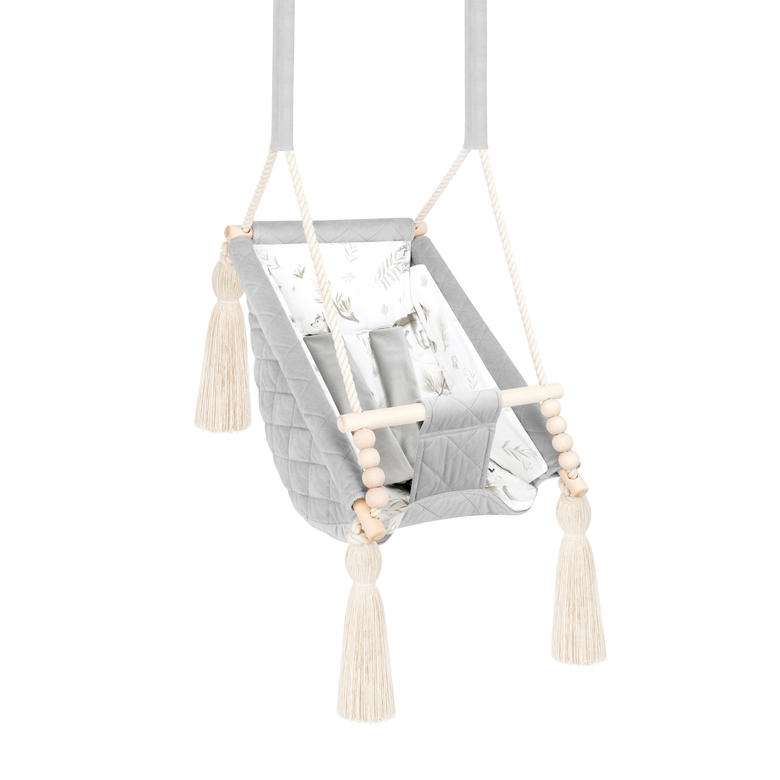 Guguplanet Houten schommel 3-in-1 voor baby's - Lichtgrijs
