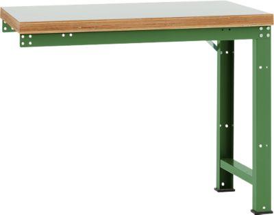 Manuflex Anbauwerkbank Profi Standard, Tischplatte Kunststoff, 1250 x 700 mm, resedagrün