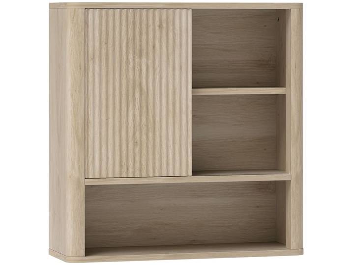 Armoire murale porte coulissante bois naturel