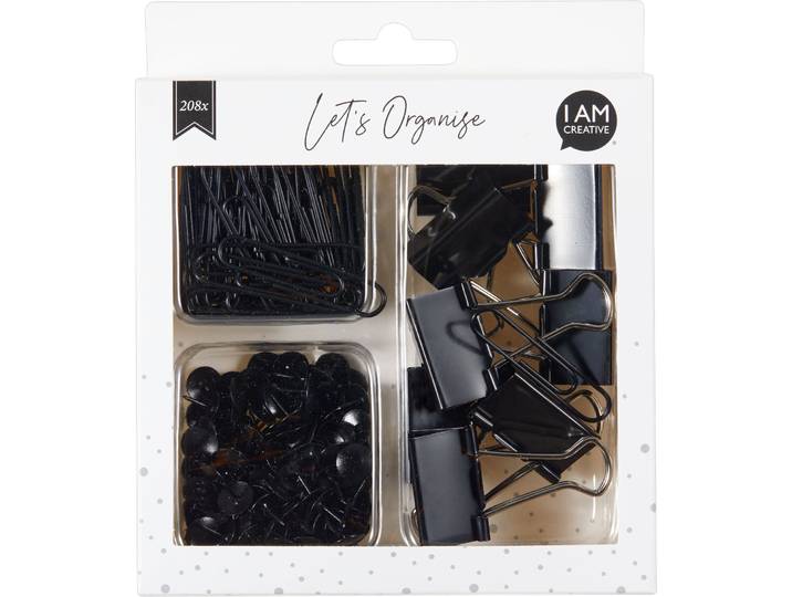 I AM CREATIVE Clips Set Nella 208 tlg. B14.5xH17cm sch - Farbe: schwarz - Material: Metall - 804