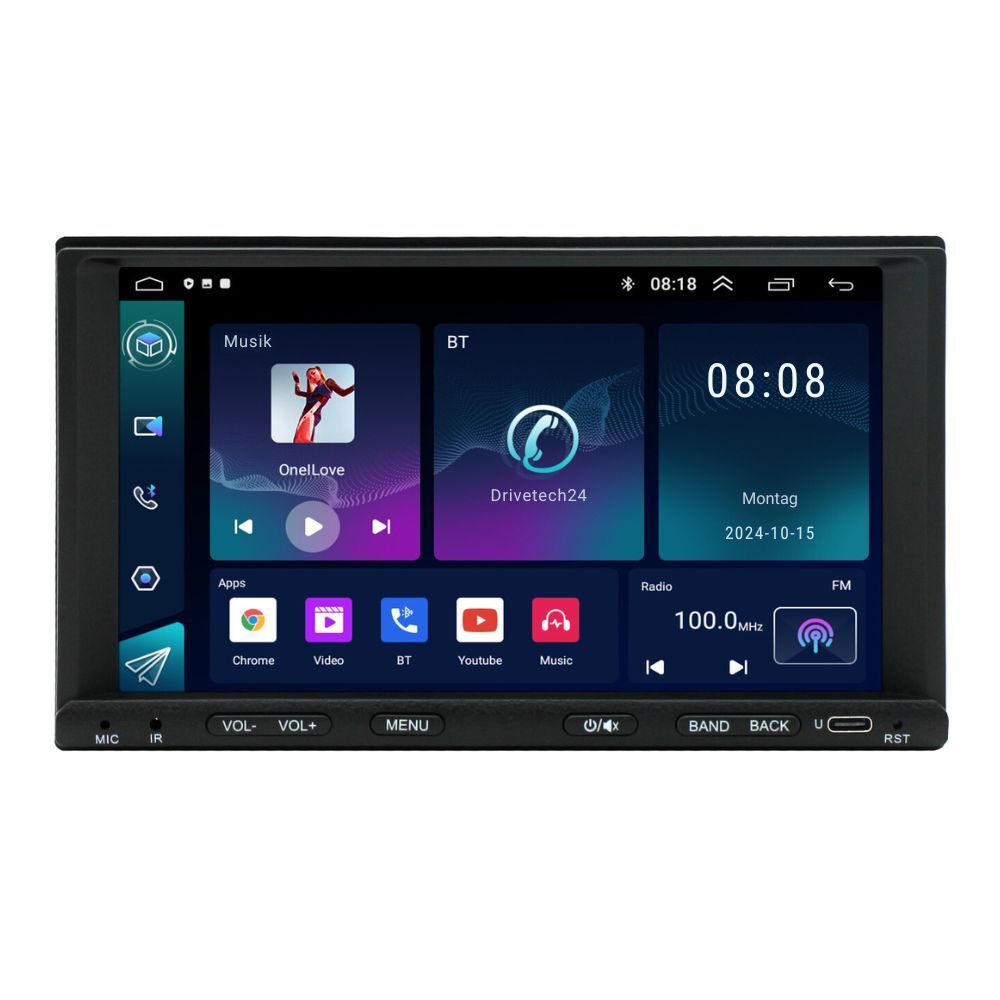 Universal 7 Zoll 2 DIN Doppeldin Android 13 Carplay Autoradio GPS Navigation USB FM AUX