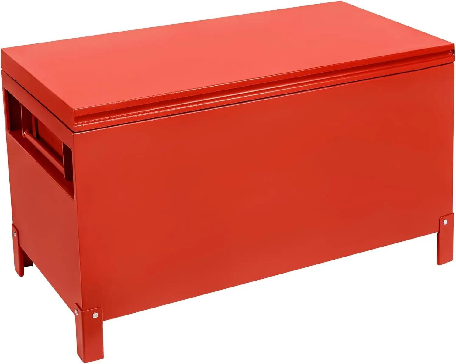 Alu Werkzeugkiste - LKW/Anhänger Staubox - Schwerlast 91×38×38 cm - Wasserdicht - Abschließbar - Verstärkte Bodenecken - Rot
