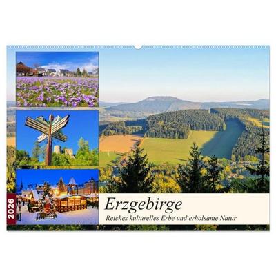 Erzgebirge - Reiches kulturelles Erbe und erholsame Natur (Wandkalender 2026 DIN A2 quer), CALVENDO Monatskalender