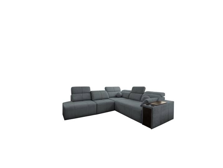 Kaiser Möbel Ecksofa Mindy IX Mit Schlaffunktion, Verstellbarer Rückenlehne Stoff Verita Dunkelgrau Links, Holz, L-Form, Ottomane links, Ottomane rechts,L-Form, 300x288 cm, Wohnzimmer, Sofas & Couches, Wohnlandschaften, Ecksofas