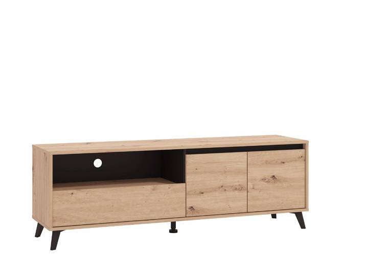 TV-Board HOME AFFAIRE Stirling, TV-Kommode, TV-Board, TV-Schrank, Breite 158,5 cm , schwarz (eichefarben, schwarz), B:158,5cm H:52,5cm T:40cm, Sideboards, TV-Board, in 2 Farbausführungen, 2 Türen, mit Schublade