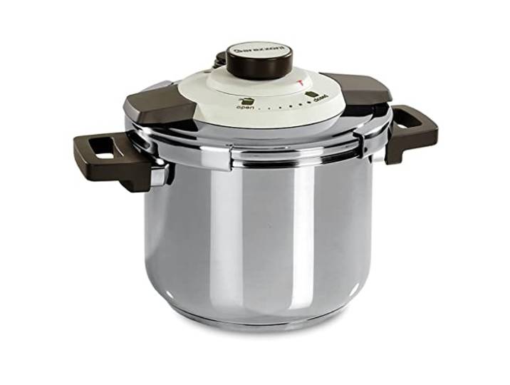 Barazzoni Facile Schnellkochtopf Easy Dual System einfach, Fassungsvermögen 4,5 l, Ø 22 cm, Edelstahl 18/10, hergestellt in Italien, Stahl