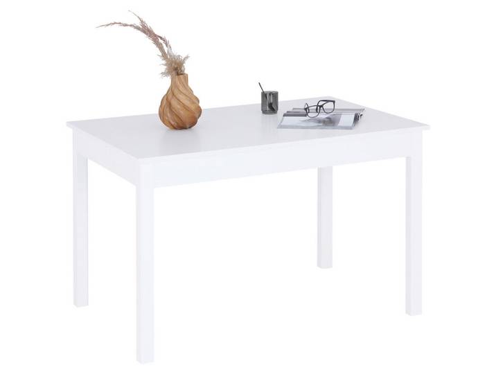 Milino Esstisch, Weiß, rechteckig, eckig, 120-160x76x80 cm, ausziehbar, Esszimmer, Tische, Esstische, Esstische ausziehbar