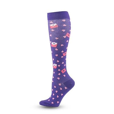 schwarze Kompressionssocken kniehohe Kirschsocken für Damen Männer Kreislauf 20-30 mmhg beste Unterstützung für sportliches Laufen Radfahren Flug Reisen Schwangerschaft (Einheitsgröße, Kirsche)