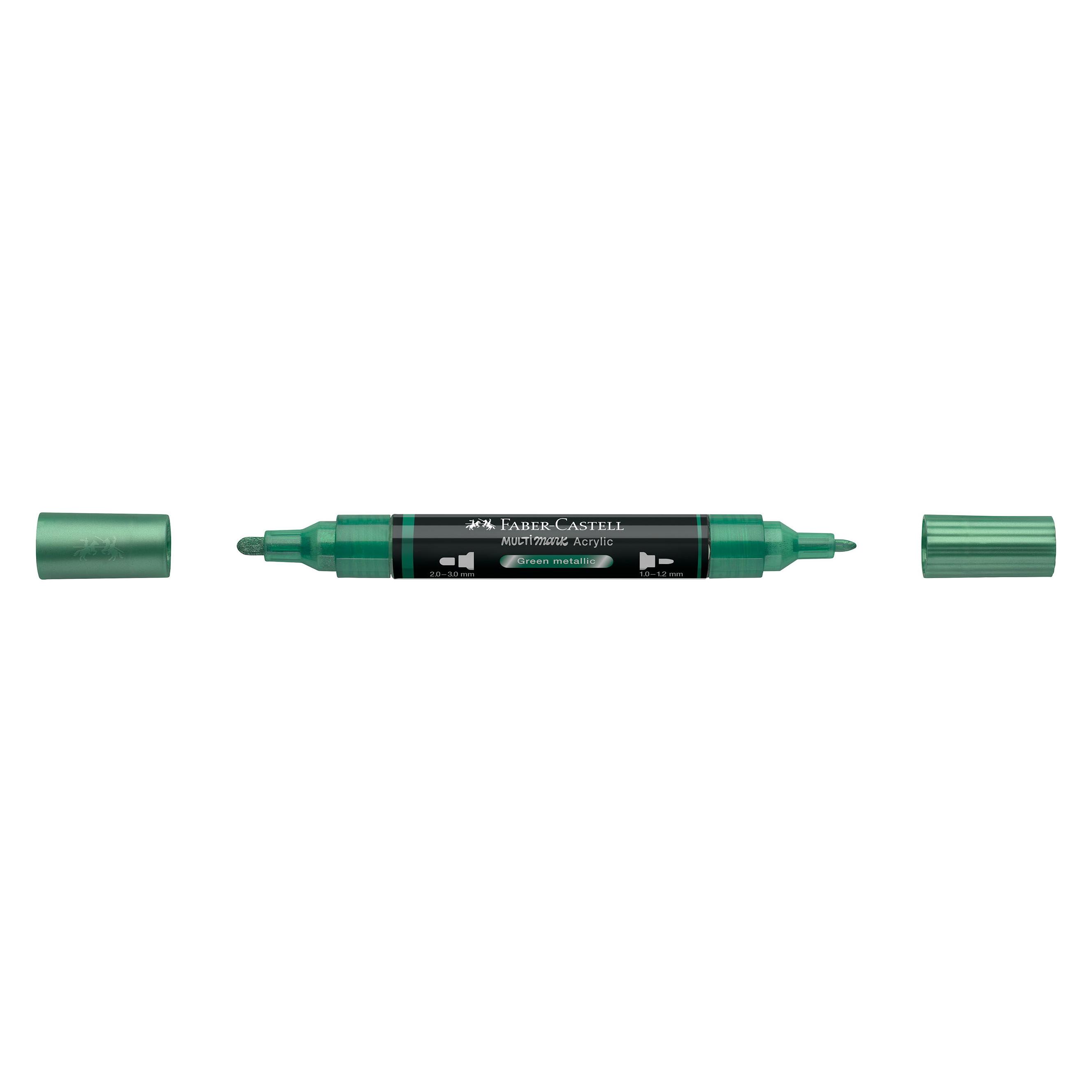 Faber-Castell Multimark Acrylic Marker. green metallic (1x) (185995)
