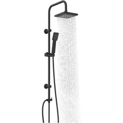 Eisl, Duschbrause, Regendusche Bad EASY ENERGY Überkopfbrause-Set Schwarz matt Duschsystem Regenbrause DX12004BL-A