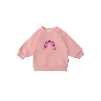 Sweatshirt LILIPUT "Regenbogen", Jungen, Gr. 74/80, rosa, 80% Baumwolle, 20% Polyester, bedruckt, normal, Rundhals, Sweatshirts Sweatshirt, mit niedlichem Print