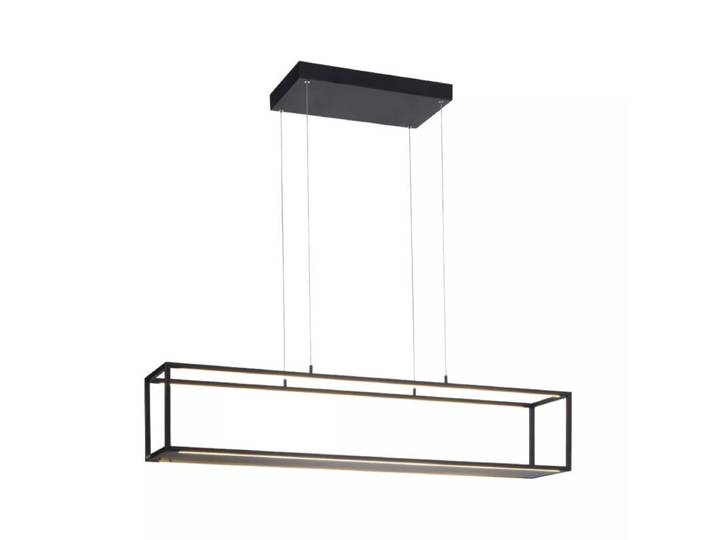 Paul Neuhaus Pendelleuchte Conni, Ablagefläche, 3-Stufen-Dimmer - Schwarz - 105 LED, Traglast bis 5 kg, ideal für Kücheninseln oder Esstische Industrial, Modern getrennt schaltbar, integrierter Dimmer, Memory-Funktion, Touch-Funktion