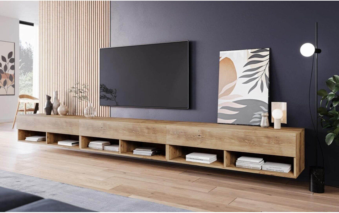 Brayden Studio Cowes TV Stand for TVs up to 88" Chestnut 88"
