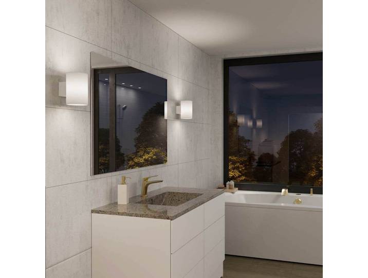 Evoke Wandleuchte IP44 Large White/Opal - Herstal - Wohnzimmer - Metall