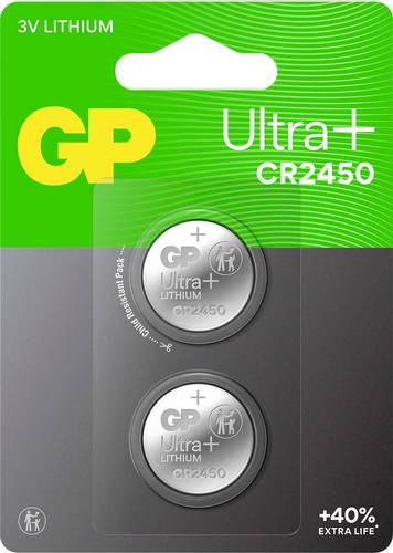 Knopfzelle GP Ultra Plus, CR2450, Lithium, 2 Stück