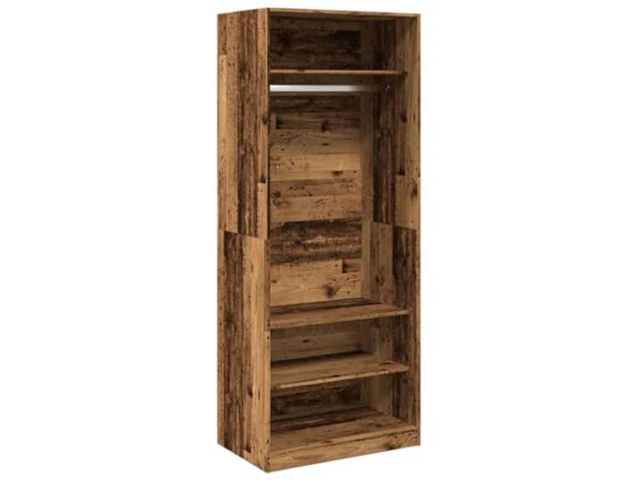 Schrank Altholz 80x50x200 cm aus Holzwerkstoff mit Ablage Feuchtigkeitsbeständiges Holzwerkstoff, kompakte Maße, geräumiges Ablagefach und Stangen, stabile Konstruktion