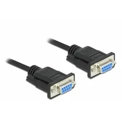 DeLOCK Seriell Kabel RS-232 D-Sub9 Buchse zu Buchse Nullmodem mit schmalem Steckergehäuse 10 m